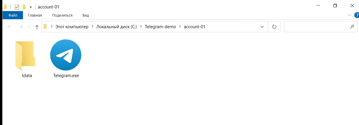 Папка tdata рядом с Telegram.exe в Portable-версии